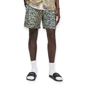 ALLSAINTS Reserve Leopard Print Swim Trunks